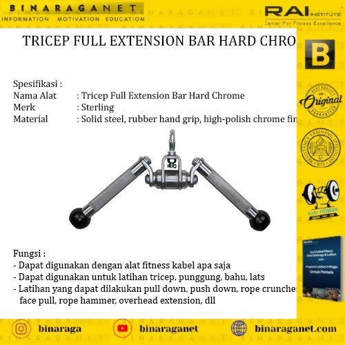 Tricep Full Extension Bar Hard Chrome