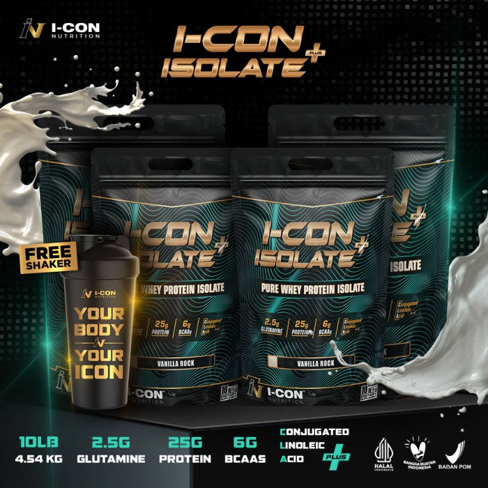 Paket 4 Icon Nutrition Whey Isolate Plus 10 lbs | Nutrisi Fitness - Coklat