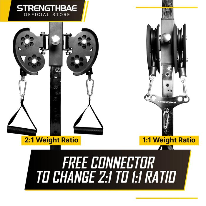 Single Tower Cable Machine Plate Loaded STRENGTHBAE Functional Trainer Wall Mounted Cable Crossover Pulldown Row Pushdown Mesin Kabel Gym - Cable Tower