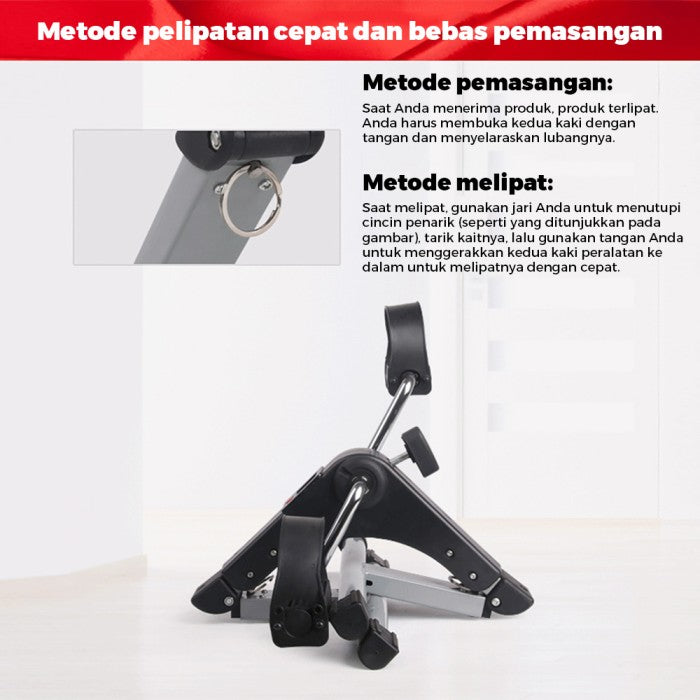 OneTwoFit Mini exercise bike Sepeda Statis Terapi Portable Dilipat