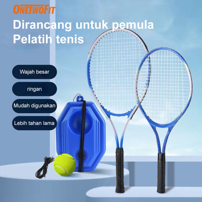 OneTwoFit Raket Tennis Set Pelatih Tenis Alat Olahraga Tenis Lapangan