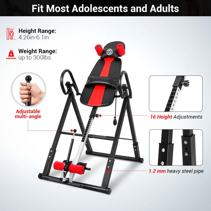 OneTwoFit Heavy Duty Folding Inversion Table Therapy Stretching Machin