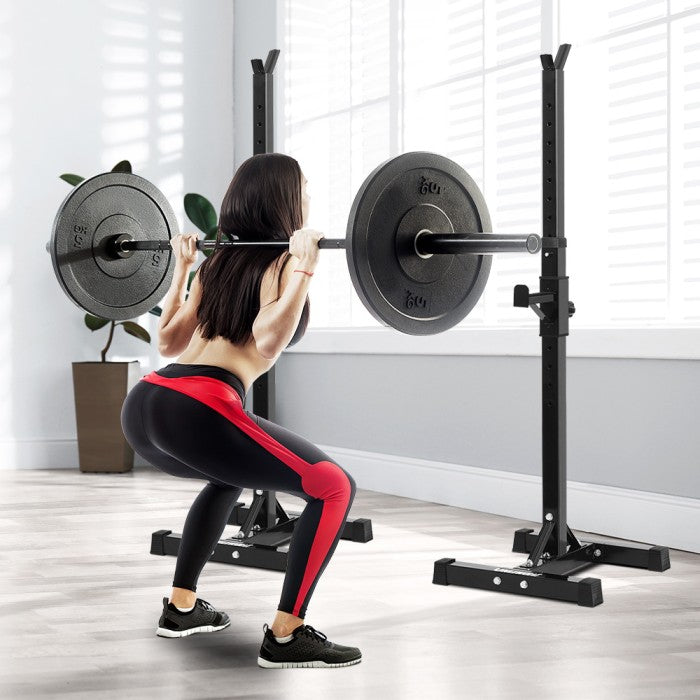 OneTwoFit Barbel Rack Adjustable Squat Rack Independent Weight Lifting