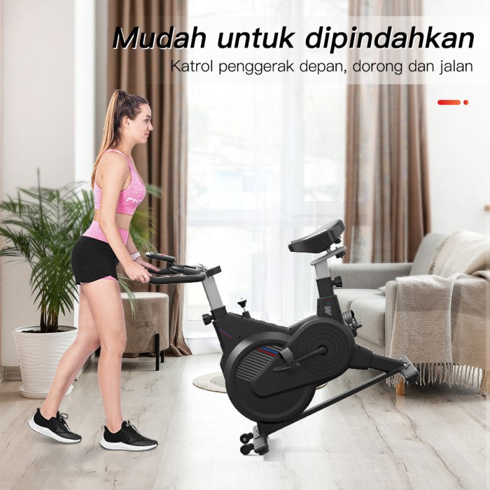 OneTwoFit Spinning Bike LCD Monitor Adjustable Seat 8KG Flying Wheel Exercise Bike Alat Gym Sepeda Statis