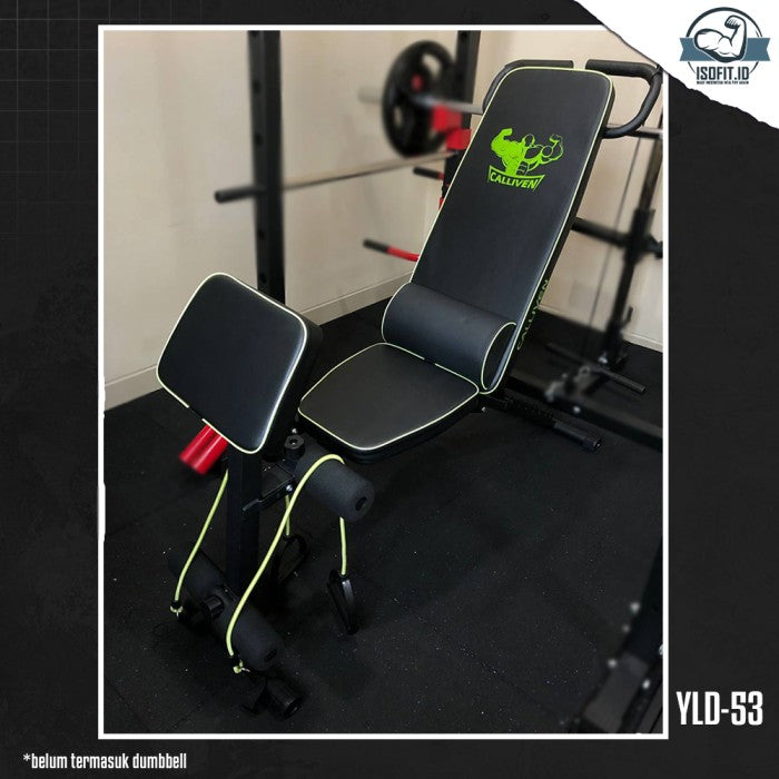Adjustable Bench Press / Kursi Gym Multifungsi / Kursi Latihan Kebugaran dengan tali resistensi - YLD-51