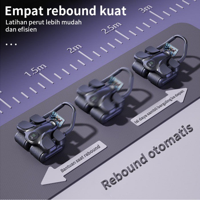 OneTwoFit Ab Wheel Ab Roller 4 Wheels Sit Up Automatic Rebound Olahraga Push Up