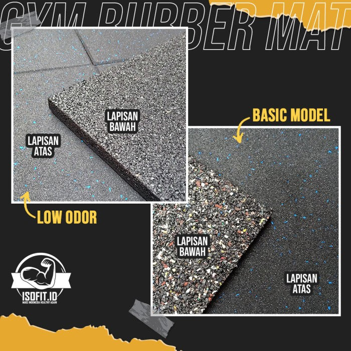 Gym Rubber Floor Mat / Karpet Lantai Karet Tempat Fitness - 1,5CM BIRU
