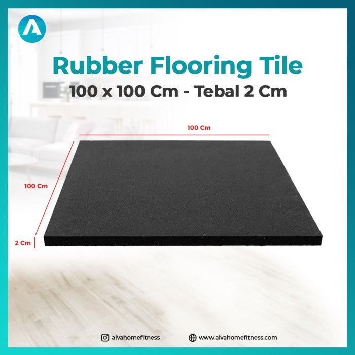 Rubber flooring Tile gym floor 100x100cm -tebal 2cm - Ruberr flooring