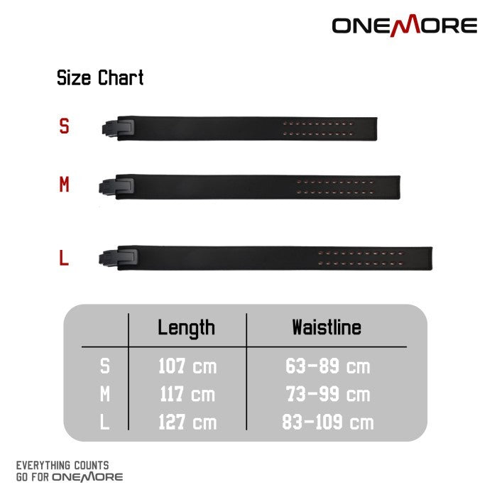 ONE MORE 13MM Powerlifting Lever Belt Sabuk Fitness Gym - S, Hitam