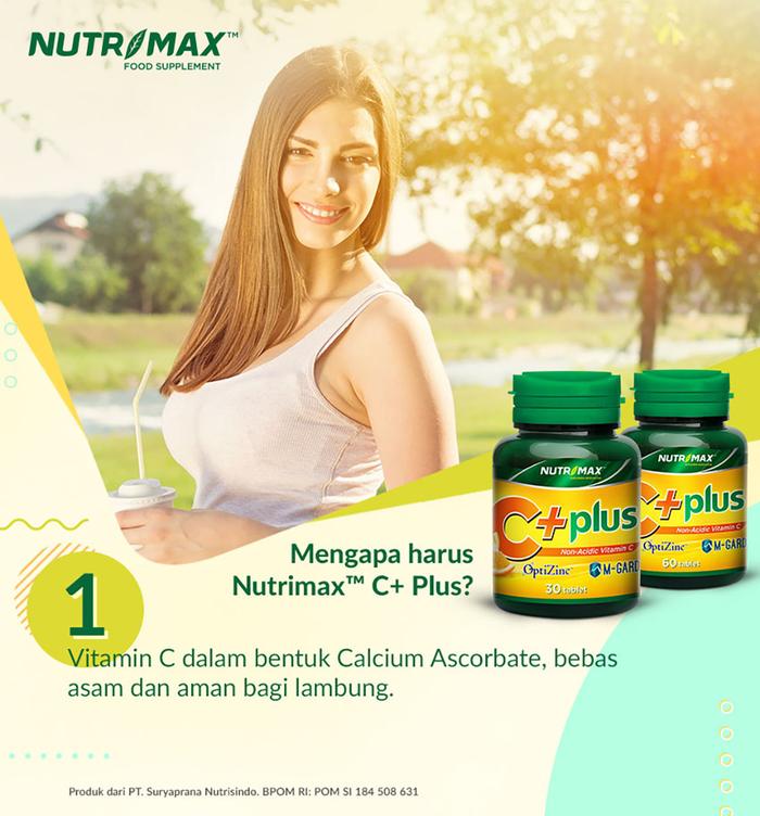Nutrimax C+ Plus - Vitamin Vit C Imunitas Daya Tahan Tubuh Antioksidan Kesehatan Kulit Imunitas Kolagen Kalsium