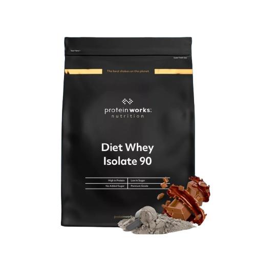 Diet Whey Protein Isolate 90 2kg TPW The Protein Works - Chocolate, Shaker