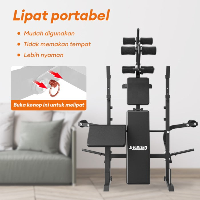 OneTwoFit New Bench Press Weightlifting Bench Adjustable Multi Gym Weight Bench Dumbbell Stool