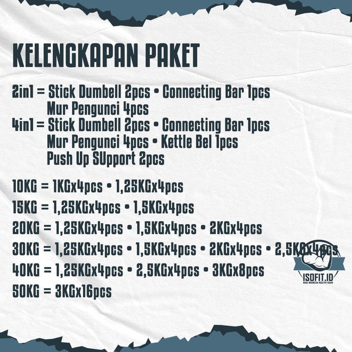 DUMBELL SET SNJ-03 / Barbel / Dumbbell Set / Alat Angkat Beban / Alat Fitness New Varian - SNJ03 3IN1-10KG