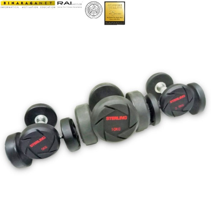 BINARAGANET DUMBBELL RUBBER SET STERLING PRO 40 KG