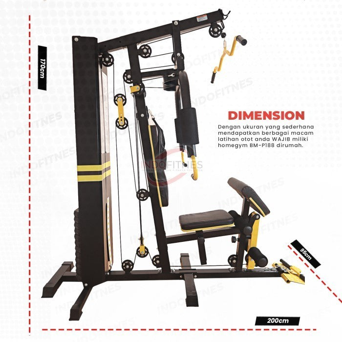 BODYMASTER Home Gym BM-P188 Original 1 Sisi Alat Gym Fitness multi - HOME GYM 1 SISI, BELUM ONGKIR