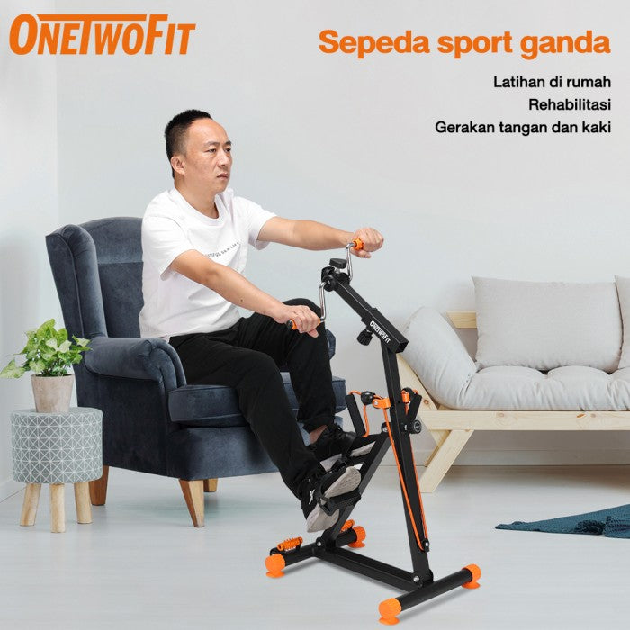 OneTwoFit Sepeda Statis Terapi Kaki dan Tangan Penderita Stroke Alat Olahraga