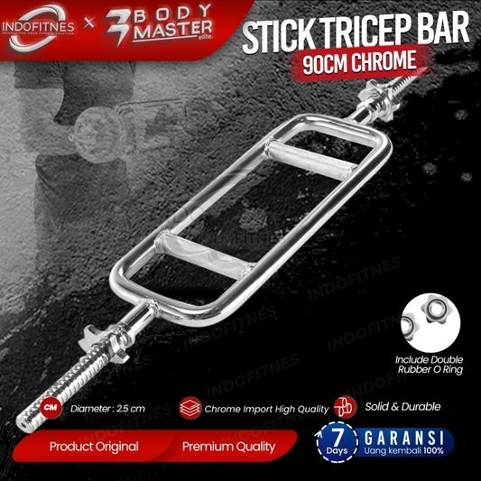 BODYMASTER Stick Tricep Bar 90cm Chrome - Stik Dumbell Barbel - BELUM ONGKIR