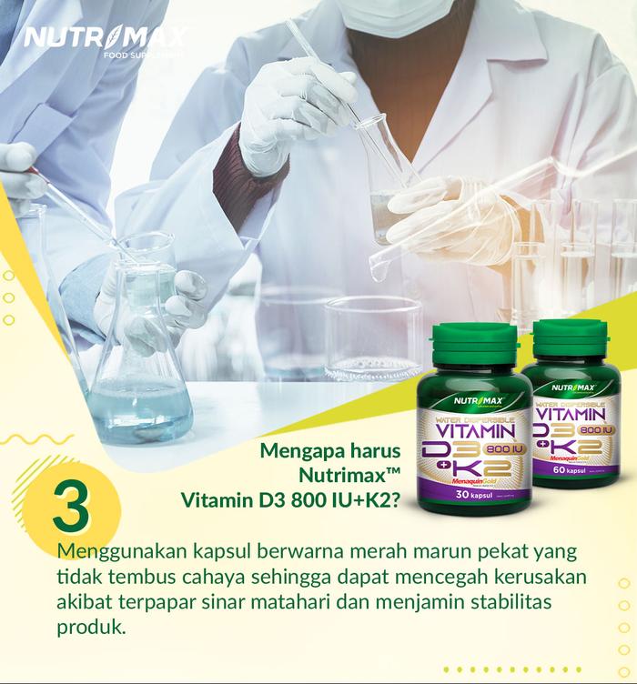 Nutrimax Water Dispersible Vitamin D3 + K2 Kalsium Calcium Kesehatan Tulang Osteoporosis Lansia