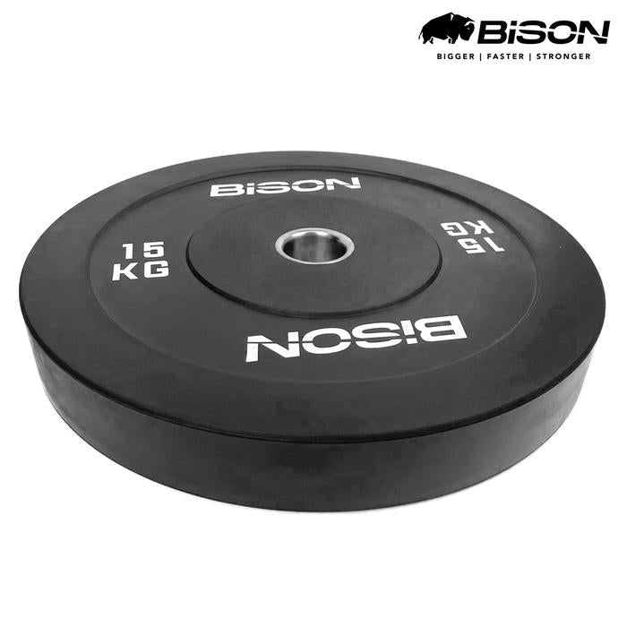 Bison 15 Kg Bumper Plates Olympic Training Bebanan Barbell Classic