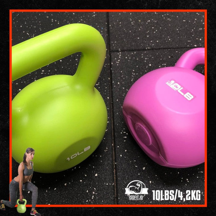 KettleBell 10-LBS / Ketel Bel / Kettle Bell / Alat Angkat Beban / Alat Squat Fitness Rumah bahan PVC Vinyl Halus