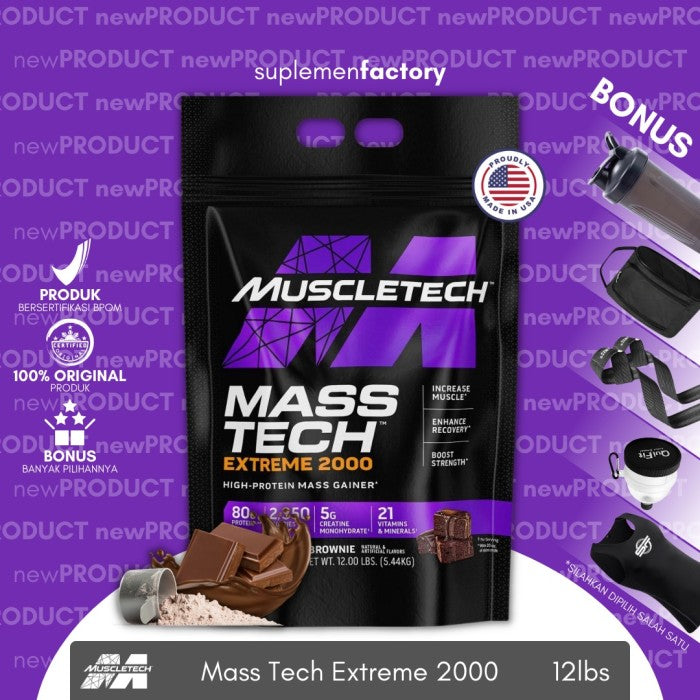 Muscletech Masstech Extreme 2000 12 Lbs Mass Gainer Mass Tech