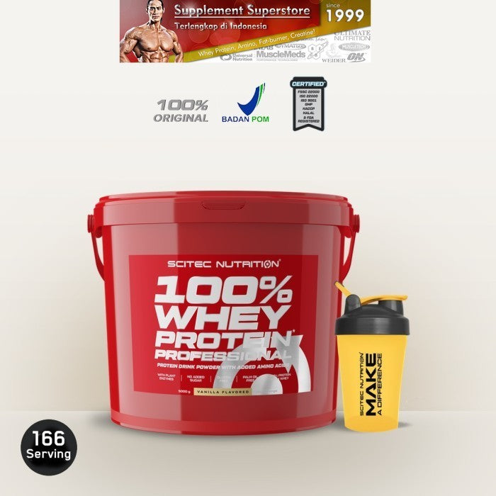 Scitec - WHEY PROTEIN PROFESSIONAL 5000Gram - Vanilla - Tanpa bonus