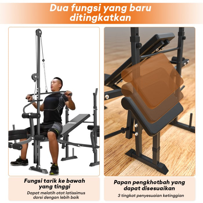 OneTwoFit New Bench Press Weightlifting Bench Adjustable Multi Gym Weight Bench Dumbbell Stool