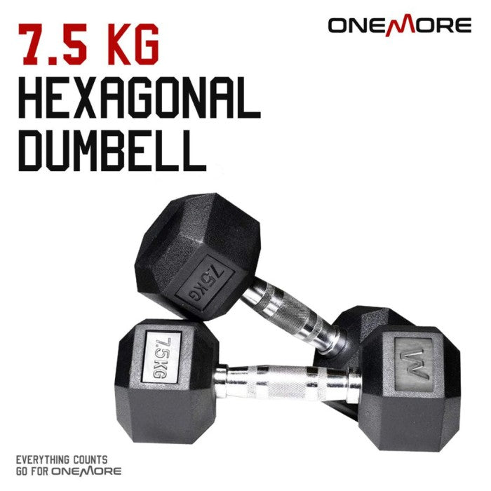 ONE MORE Dumbell Hexagonal 7.5kg Barbel