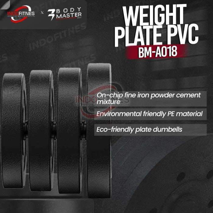 BODYMASTER Plate beban PVC A018 Barbell Piringan Beban Dumbell Rubber - 2,5KG, BELUM ONGKIR