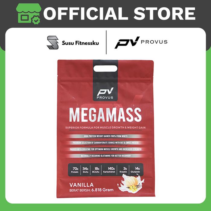 Provus Mega Mass 15 lb - 30 Serving Weight Gainer - Coklat, CRE+SHAKER600ML
