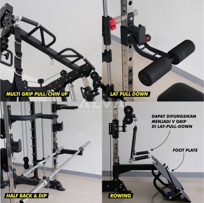 Optimove M 900 Home Gym - Smith Machine - Cable Crossover - Leg Press