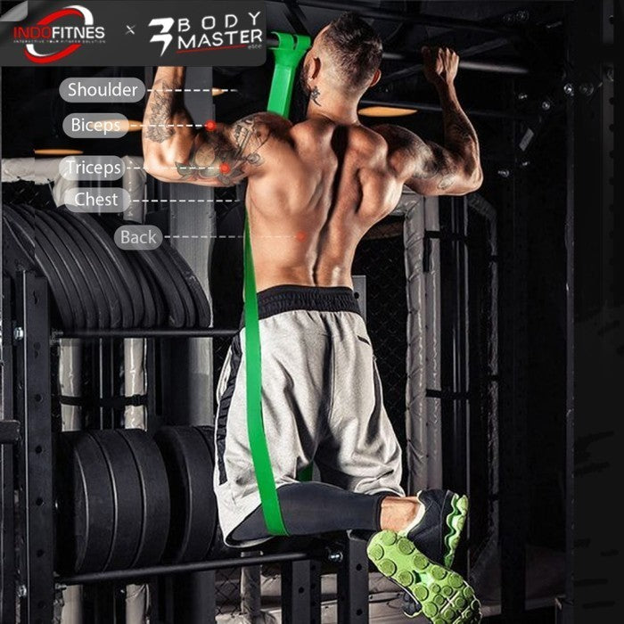 BODYMASTER Long Latex Resistance Band I334 Karet Gym Fitness Pull Up - Hitam