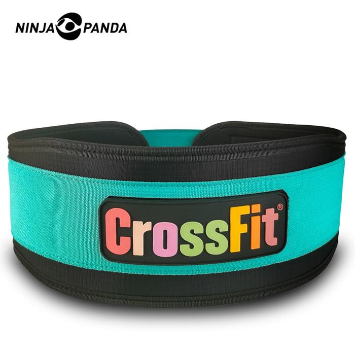Ninja Panda Nylon gym belt CrossFit weight lifting belt fitness squat deadlift powerlifting ELEIKO - Tiffany blue, XS (63-71CM)