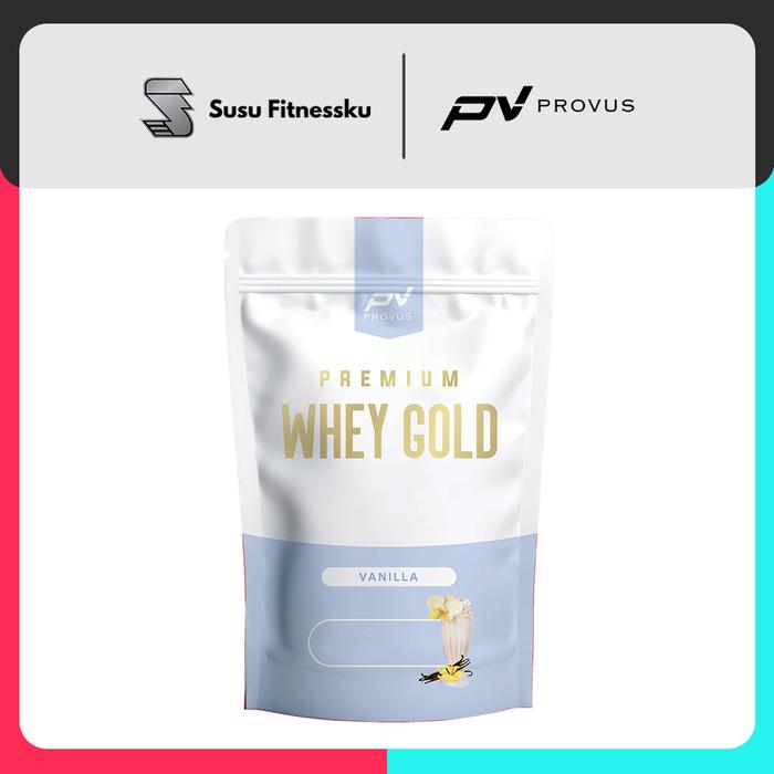 Provus Premium Whey Gold 900gr - Whey Protein Concentrate susu fitness - VANILLA - 900GR, SACHET PWG