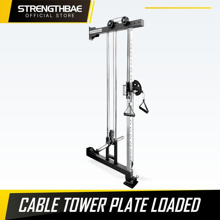 Single Tower Cable Machine Plate Loaded STRENGTHBAE Functional Trainer Wall Mounted Cable Crossover Pulldown Row Pushdown Mesin Kabel Gym - Cable Tower