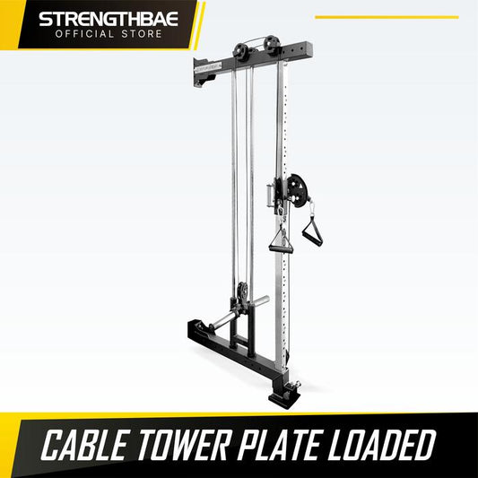 Single Tower Cable Machine Plate Loaded STRENGTHBAE Functional Trainer Wall Mounted Cable Crossover Pulldown Row Pushdown Mesin Kabel Gym - Cable Tower