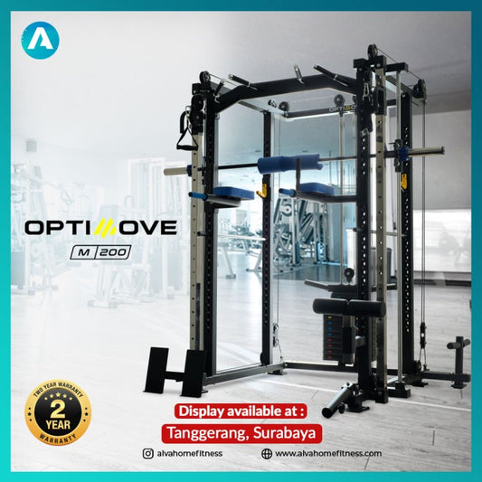 Optimove M-200 Home Gym - Cable Crossover - Smith Machine - Squat Rack