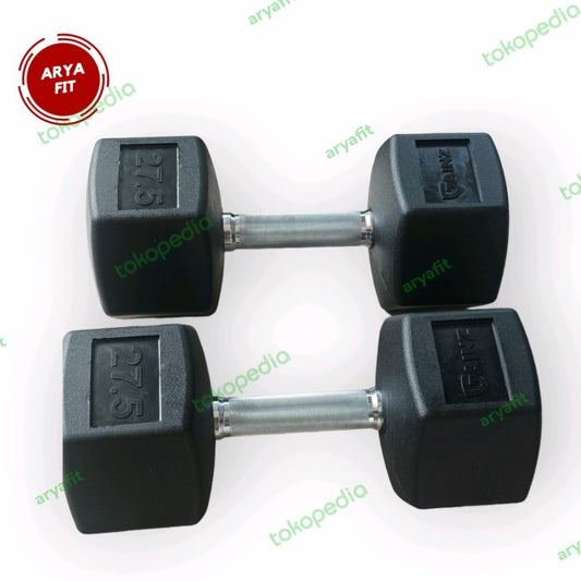 Hexagonal Rubber Dumbbell 2×27,5kg