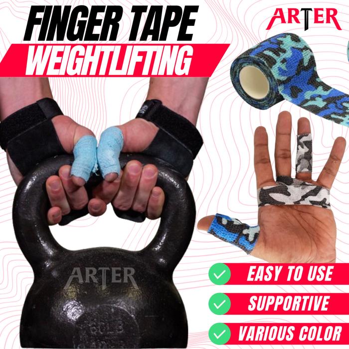 ARTER Finger Tape Gym Adhesive Finger Tape for CrossFit WeightLifting Hyrox Voli Futsal Basket Powerlifting Finger Support Protection - BLACK