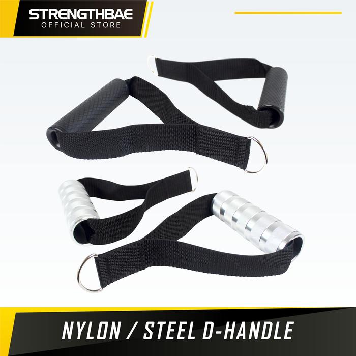 D-Handle STRENGTHBAE Heavy Duty Rubber and Steel D Handle Grip Cable Attachment - Steel
