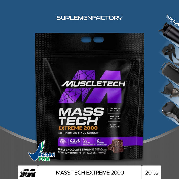 Muscletech Masstech Extreme 2000 20 Lbs Mass Gainer Mass Tech - Chocolate