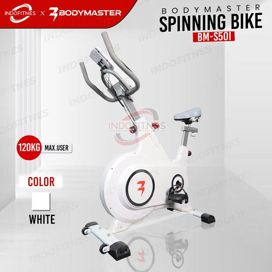 BODYMASTER Spinning Bike S50i Smart Maxtrainer, sepeda statis cardio alat fitness - Putih