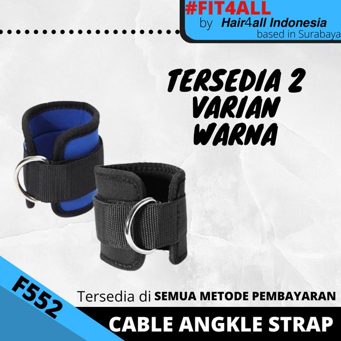 F552 sling kabel ANKLE STRAP KAKI alat GYM LEG WEIGHT life fitness set - Biru