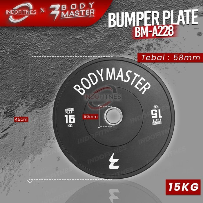 BODYMASTER Olympic Bumper Plate Rubber Barbell Beban 5 10 15 20 25 KG - 5KG, TOPED