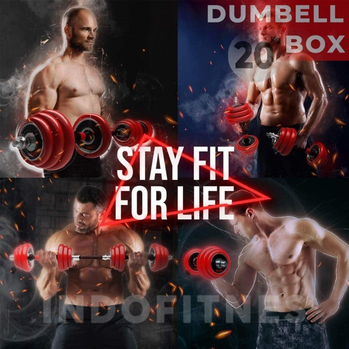 BODYMASTER Dumbell Set Box 20kg Barbel Koper 20 kg Dumbel - BLACK, BELUM ONGKIR