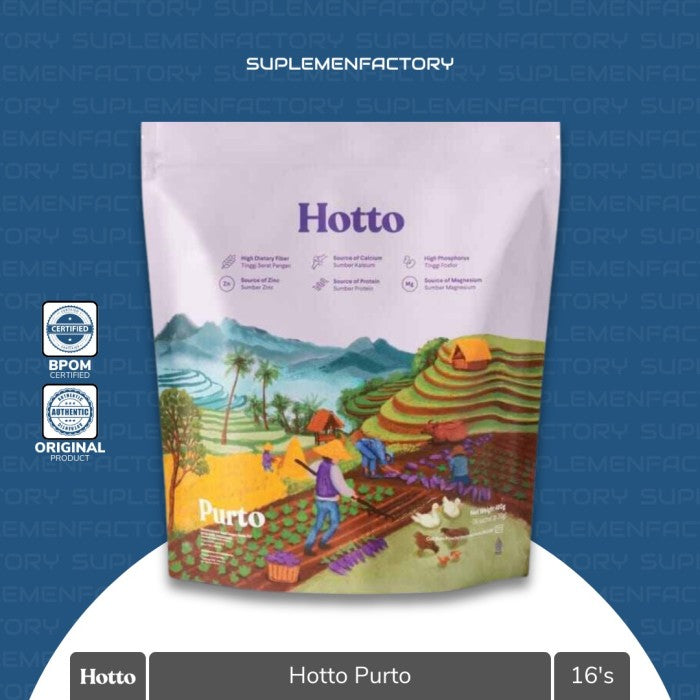 Hotto Purto Pouch Sereal 16 Sachet Multigrain Sereal Purple Potato