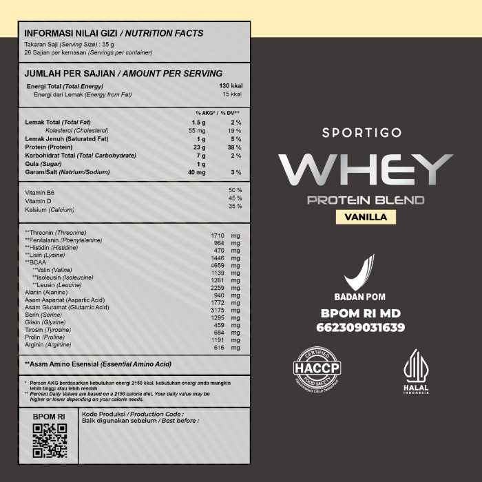 Sportigo Whey Protein Blend Isolate Concentrate 2lbs - Vanilla