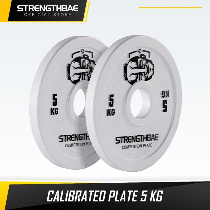 Calibrated Plates 5kg STRENGTHBAE Powerlifting Steel Weight Plate Beban 5Kg Pair
