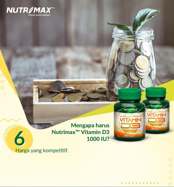 Nutrimax Vitamin Vit D3 4000 IU Kesehatan Tulang Gigi Imunitas Osteoporosis Autoimun - 30 Tablet