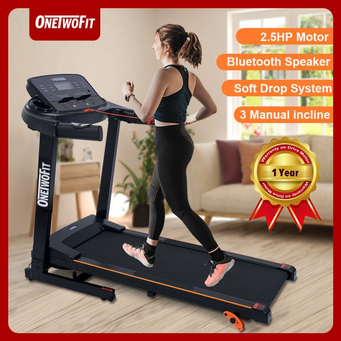 OneTwoFit Alat Fitness Smart Treadmill Elektrik Foldable Treadmill